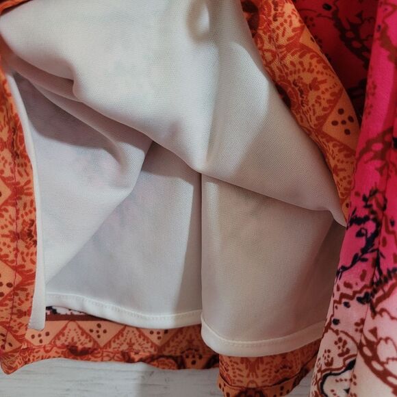 Girls Rare Editions Boho Chic Aztec Design Fuchsia Floral Cold-Shoulder Dress 7 - Picture 9 of 15